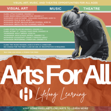  Honeywell Arts & Entertainment Announces Arts For All Winter Session 
